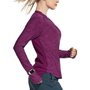 imagebaleaf Womens Long Sleeve Running Shirts Quick Dry Lightweight Pullover Workout Tops Athletic TShirts Moisture WickingViolet