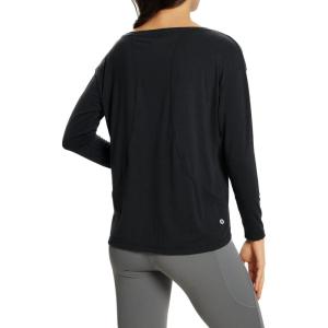 imagebaleaf Womens Long Sleeve Workout Tops Active Running Shirts Loose Fit Quick Dry Athletic SoftBlack