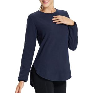 imagebaleaf Womens Thermal Shirts Polar Fleece Tops Long Sleeve Tunic Warm Running Workout Winter Cold Weather HikingNavy Blue