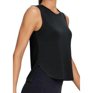 imagebaleaf Workout Tank Tops for Women Sleeveless Athletic Tops Flowy Soft Loose Fit Hip Length Running Shirts Gym Quick DryBlack