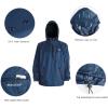 imagebaleaf Mens Light Running Hiking Rain Jacket Waterproof with Hood Windbreaker Pullover Coats Hoodie PackableNavy
