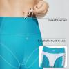 imagebaleaf Womens 14quot High Waisted Swim Capris Long Swim Shorts Knee Length UPF50 Swimsuit with Liner and PocketsAqua Blue