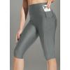 imagebaleaf Womens 14quot High Waisted Swim Capris Long Swim Shorts Knee Length UPF50 Swimsuit with Liner and PocketsDark Grey
