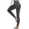 imagebaleaf Womens Fleece Lined Leggings Thermal Warm Winter Tights High Waisted Yoga Pants Cold Weather with PocketsDark Heather Gray