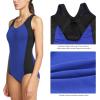 imagebaleaf Womens Racerback Athletic One Piece Modest Bathing SuitNavy BlueBlack