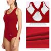imagebaleaf Womens Racerback Athletic One Piece Modest Bathing SuitRed