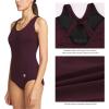 imagebaleaf Womens Racerback Athletic One Piece Modest Bathing SuitWine Red