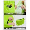 imagebaleaf Womens Rain Jackets Waterproof Windbreaker Packable Lightweight Cycling Running Jacket Hiking Gear Reflective HoodedFluorescent Green