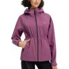 imagebaleaf Womens Rain Jackets Waterproof Windbreaker Packable Lightweight Cycling Running Jacket Hiking Gear Reflective HoodedRose Red