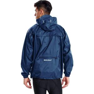 imagebaleaf Mens Light Running Hiking Rain Jacket Waterproof with Hood Windbreaker Pullover Coats Hoodie PackableNavy