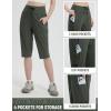 imagebaleaf 15 Long Shorts for Women Hiking Knee Length Quick Dry Cargo Capri Pants Bermuda Stretchy LightweightArmy Green