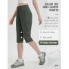 imagebaleaf 15 Long Shorts for Women Hiking Knee Length Quick Dry Cargo Capri Pants Bermuda Stretchy LightweightArmy Green