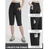 imagebaleaf 15 Long Shorts for Women Hiking Knee Length Quick Dry Cargo Capri Pants Bermuda Stretchy LightweightBlack