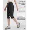 imagebaleaf 15 Long Shorts for Women Hiking Knee Length Quick Dry Cargo Capri Pants Bermuda Stretchy LightweightBlack