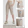 imagebaleaf 15 Long Shorts for Women Hiking Knee Length Quick Dry Cargo Capri Pants Bermuda Stretchy LightweightKhaki