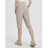 imagebaleaf 15 Long Shorts for Women Hiking Knee Length Quick Dry Cargo Capri Pants Bermuda Stretchy LightweightKhaki