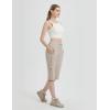 imagebaleaf 15 Long Shorts for Women Hiking Knee Length Quick Dry Cargo Capri Pants Bermuda Stretchy LightweightKhaki