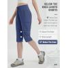 imagebaleaf 15 Long Shorts for Women Hiking Knee Length Quick Dry Cargo Capri Pants Bermuda Stretchy LightweightNavy Blue