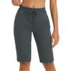 imagebaleaf Womens 13 Knee Length Hiking Shorts Quick Dry Water Resistant Lightweight Bermuda with PocketsDark Gray