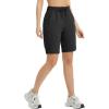 imagebaleaf Womens 9quot Cargo Shorts Hiking Water Resistant Pockets Bermuda Lightweight UPF50 Camping Travel OutdoorBlack