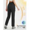 imagebaleaf Womens Hiking Pants Water Resistant Convertible Cargo Capri Roll Up Capri UPF50 Zipper Pockets Clothing TravelBlack