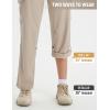 imagebaleaf Womens Hiking Pants Water Resistant Convertible Cargo Capri Roll Up Capri UPF50 Zipper Pockets Clothing TravelLight Khaki
