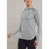 imagebaleaf Womens Sun Protection Hoodie Shirt UPF 50 Long Sleeve UV SPF TShirts Rash Guard Hiking Running Quick DryGray