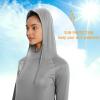 imagebaleaf Womens Sun Protection Hoodie Shirt UPF 50 Long Sleeve UV SPF TShirts Rash Guard Hiking Running Quick DryGray
