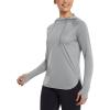 imagebaleaf Womens Sun Protection Hoodie Shirt UPF 50 Long Sleeve UV SPF TShirts Rash Guard Hiking Running Quick DryGray