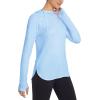 imagebaleaf Womens Sun Protection Hoodie Shirt UPF 50 Long Sleeve UV SPF TShirts Rash Guard Hiking Running Quick DryLight Blue
