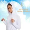 imagebaleaf Womens Sun Protection Hoodie Shirt UPF 50 Long Sleeve UV SPF TShirts Rash Guard Hiking Running Quick DryWhite