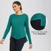 imagebaleaf Womens UPF 50 Sun Shirts Flowy Swing Tunic Tops Long Sleeve UV Protection Hiking Outdoor Workout S3XL Plus SizeGreen