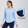 imagebaleaf Womens UPF 50 Sun Shirts Flowy Swing Tunic Tops Long Sleeve UV Protection Hiking Outdoor Workout S3XL Plus SizeLight Blue