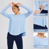 imagebaleaf Womens UPF 50 Sun Shirts Flowy Swing Tunic Tops Long Sleeve UV Protection Hiking Outdoor Workout S3XL Plus SizeLight Blue