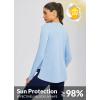 imagebaleaf Womens UPF 50 Sun Shirts Flowy Swing Tunic Tops Long Sleeve UV Protection Hiking Outdoor Workout S3XL Plus SizeLight Blue