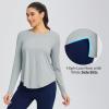 imagebaleaf Womens UPF 50 Sun Shirts Flowy Swing Tunic Tops Long Sleeve UV Protection Hiking Outdoor Workout S3XL Plus SizeLight Gray