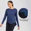 imagebaleaf Womens UPF 50 Sun Shirts Flowy Swing Tunic Tops Long Sleeve UV Protection Hiking Outdoor Workout S3XL Plus SizeNavy Blue
