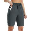 imagebaleaf Womens 9quot Cargo Shorts Hiking Water Resistant Pockets Bermuda Lightweight UPF50 Camping Travel OutdoorGray