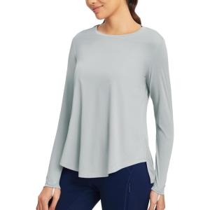 imagebaleaf Womens UPF 50 Sun Shirts Flowy Swing Tunic Tops Long Sleeve UV Protection Hiking Outdoor Workout S3XL Plus SizeLight Gray