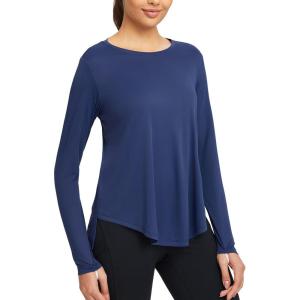 imagebaleaf Womens UPF 50 Sun Shirts Flowy Swing Tunic Tops Long Sleeve UV Protection Hiking Outdoor Workout S3XL Plus SizeNavy Blue
