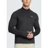 imagebaleaf Mens Long Sleeve Running Shirts Fleece Pullover Quarter Zip Pockets Cold Weather Winter GearBlack