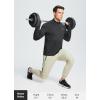 imagebaleaf Mens Long Sleeve Running Shirts Fleece Pullover Quarter Zip Pockets Cold Weather Winter GearBlack