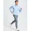 imagebaleaf Mens Long Sleeve Running Shirts Fleece Pullover Quarter Zip Pockets Cold Weather Winter GearBlue
