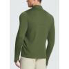 imagebaleaf Mens Long Sleeve Running Shirts Fleece Pullover Quarter Zip Pockets Cold Weather Winter GearGreen