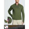 imagebaleaf Mens Long Sleeve Running Shirts Fleece Pullover Quarter Zip Pockets Cold Weather Winter GearGreen