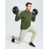 imagebaleaf Mens Long Sleeve Running Shirts Fleece Pullover Quarter Zip Pockets Cold Weather Winter GearGreen