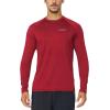 imagebaleaf Mens Long Sleeve Running Shirts Quick Dry Workout Shirts Athletic TShirts Lightweight Soft Fishing Tee TopsA005 Dark Red