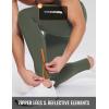 imagebaleaf Mens Thermal Running Tights Winter Cycling Pants Fleece Lined Compression Leggings Zipper Pockets Cold Weather GearArmy Green