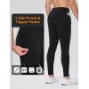 imagebaleaf Mens Thermal Running Tights Winter Cycling Pants Fleece Lined Compression Leggings Zipper Pockets Cold Weather GearBlack