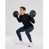 imagebaleaf Mens Thermal Running Tights Winter Cycling Pants Fleece Lined Compression Leggings Zipper Pockets Cold Weather GearNavy
